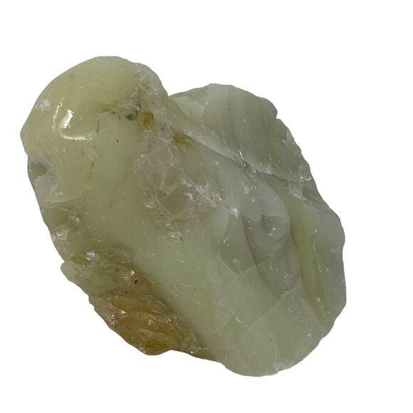 Custard Peach Tipped Art Glass Cullet Glowing Swirl Uranium‎ Slag Glass #5GL144 - Picture 5 of 6